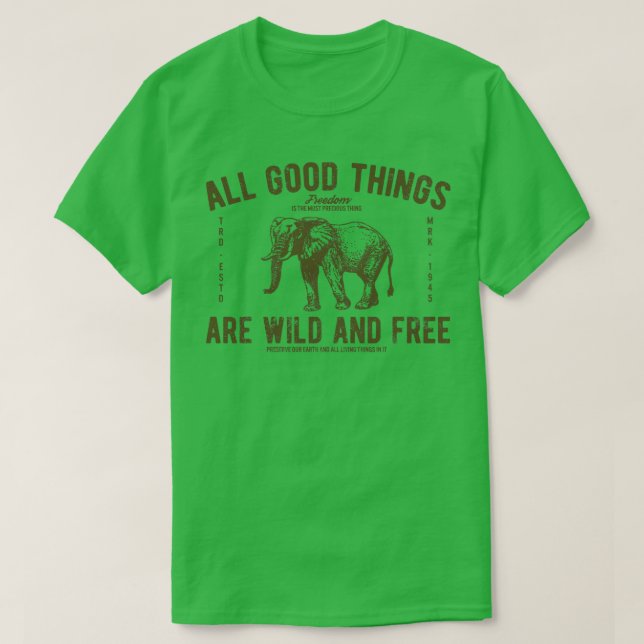 Camiseta Elefante salvaje y libre (Diseño del anverso)