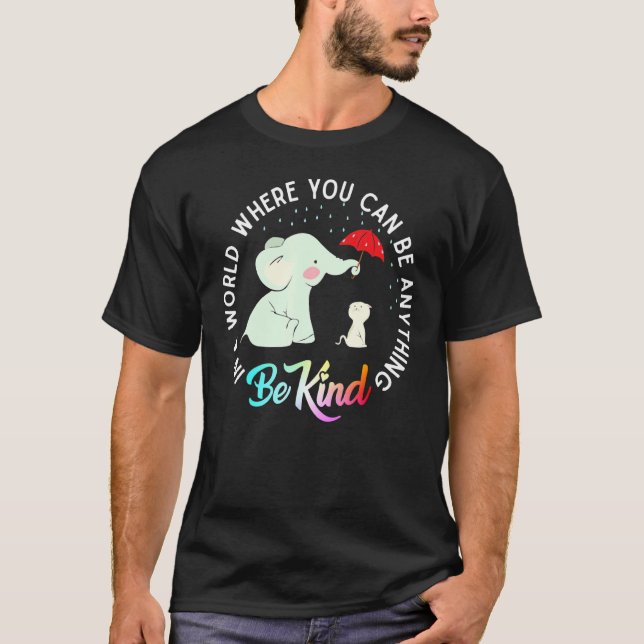 Camiseta Elefante Sé Amable Elefante Lindo Autismo Y Gato (Anverso)