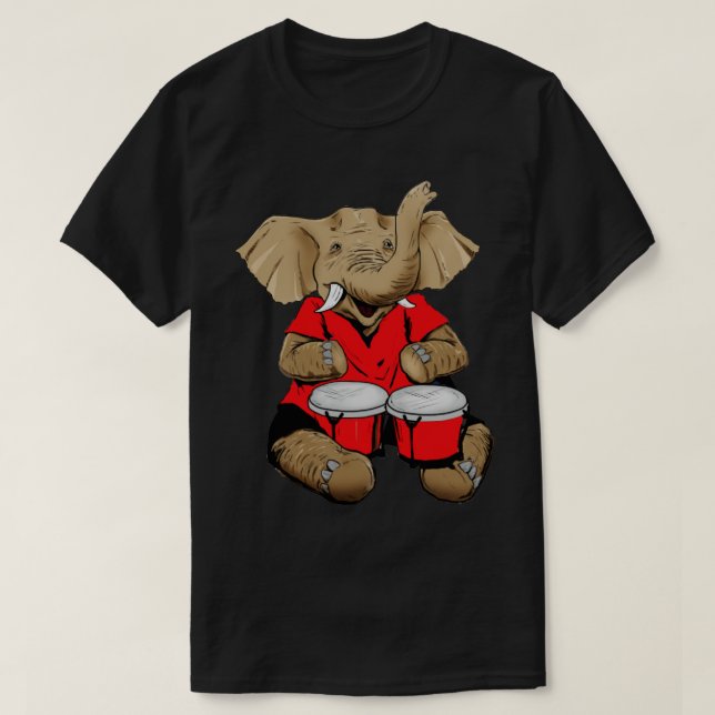 Camiseta Elefante sobre bongos (Diseño del anverso)