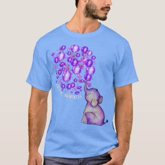 Camiseta Elefante sopesando globos púrpura sobredosis Consc