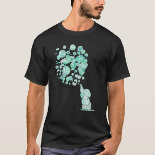 Camiseta Elefante sopla globos Verde azulados Síndrome Frág