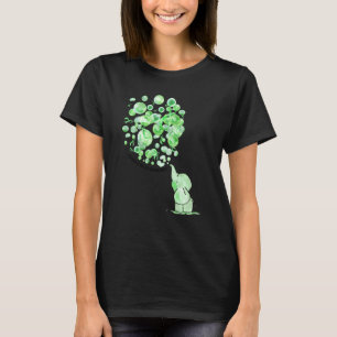 Camiseta Elefante sopla globos verdes y peste cerebral