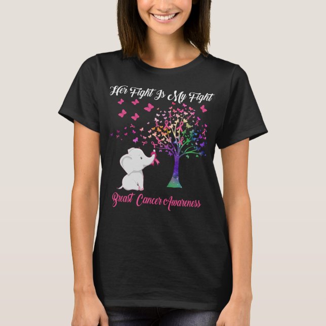 Camiseta Elefante su lucha es mi lucha contra el cáncer de  (Anverso)