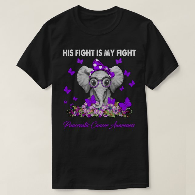Camiseta Elefante Su Lucha Es Mi Lucha Contra El Cáncer Pan (Diseño del anverso)
