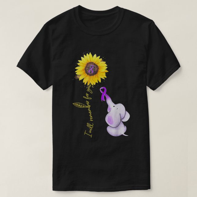 Camiseta Elefante Te Recordaré Sunflower Alzheim (Diseño del anverso)