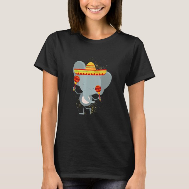 Camiseta Elefante tocando la tumba mexicana de la música la (Anverso)