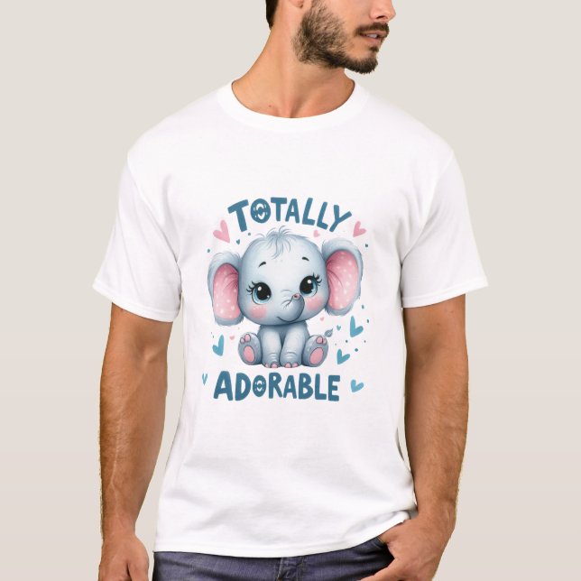 Camiseta Elefante Totalmente Adorable – Animal Kawaii Lindo (Anverso)