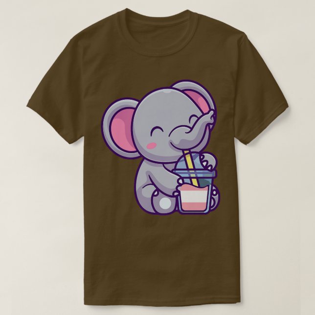 Camiseta elefante transgénero elefante burbuja té transgéne (Diseño del anverso)