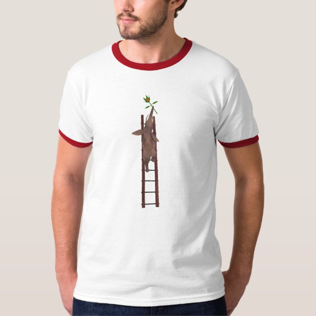Camiseta Elefante trepando una escalera (Anverso)