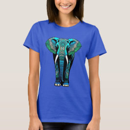 Camiseta Elefante Tribal Colorido - Vida silvestre artístic