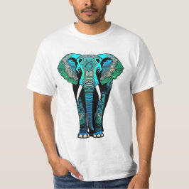 Camiseta Elefante Tribal Colorido - Vida silvestre artístic