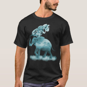 Camiseta Elefante turquesa nublado