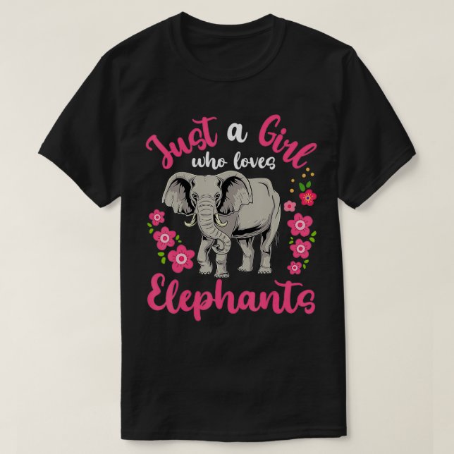 Camiseta Elefante un Chica que ama a los elefantes (Diseño del anverso)