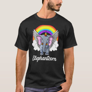 Camiseta Elefante Unicornio Magnífico Arcoiris