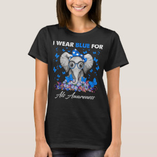 Camiseta elefante uso conciencia de los als azules