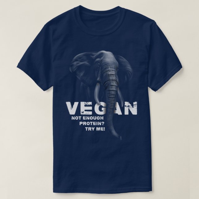 Camiseta Elefante Vegan Workout Wfpb Ropa Vegan Proteína (Diseño del anverso)