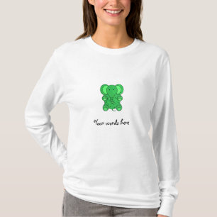 Camiseta Elefante verde del purpurina