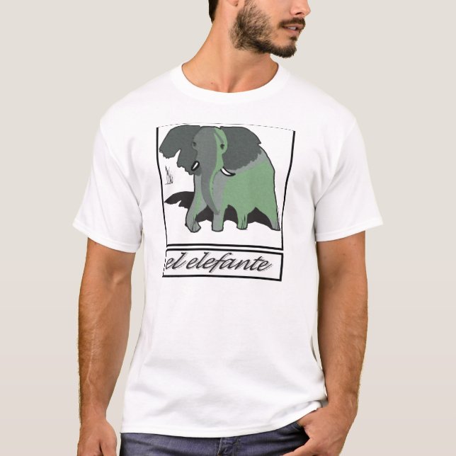Camiseta Elefante verde grande (Anverso)
