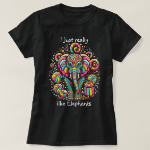 Camiseta Elefante Vibrante Con Pintura De Cara Intrincada