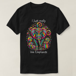 Camiseta Elefante Vibrante Con Pintura De Cara Intrincada