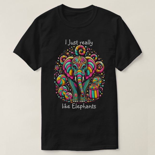 Camiseta Elefante Vibrante Con Pintura De Cara Intrincada (Diseño del anverso)