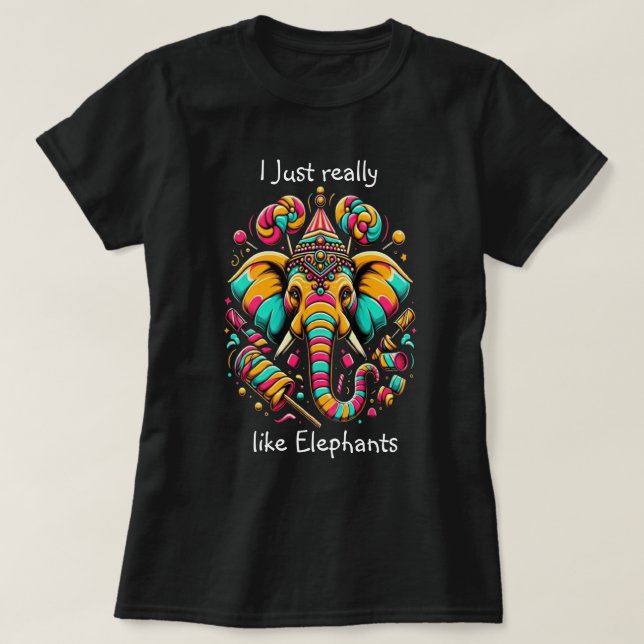 Camiseta Elefante vibrante: una obra maestra artística colo (Diseño del anverso)