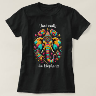 Camiseta Elefante vibrante: una obra maestra artística colo