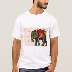 Camiseta Elefante Vintage Postcard Digital Art