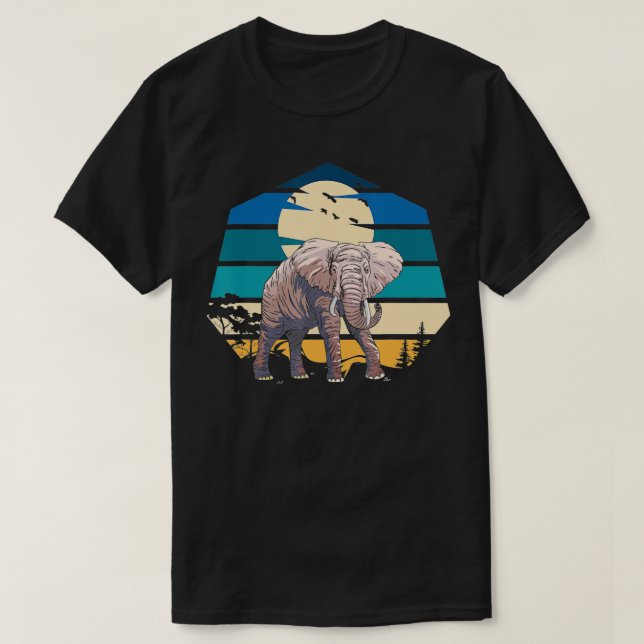Camiseta Elefante Vintage Sunset Africa India Wilderwie (Diseño del anverso)