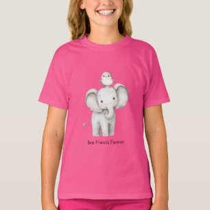 Camiseta Elefante y Ave Mejores Amigos