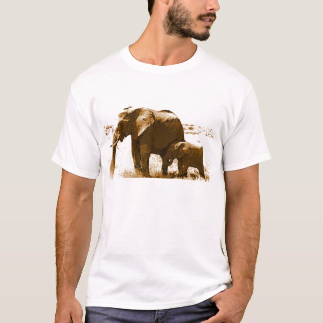 Camiseta Elefante y elefante bebé (Anverso)