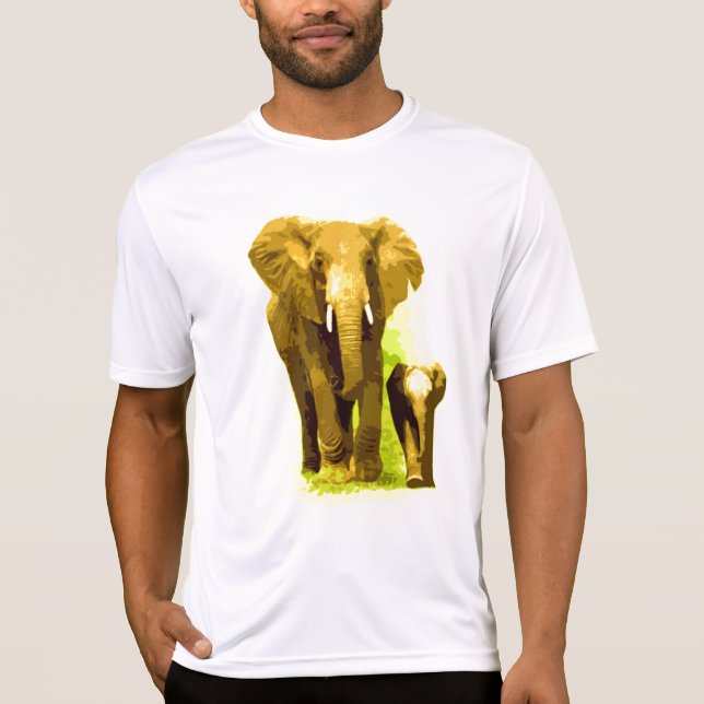 Camiseta Elefante y Elefante Infantil caminando (Anverso)