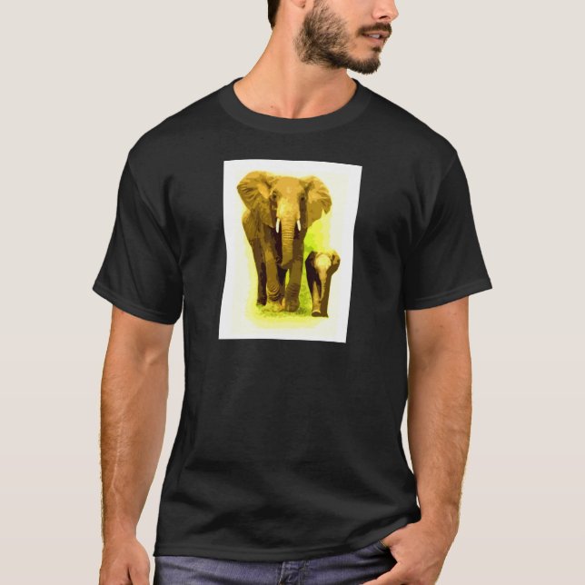 Camiseta Elefante y Elefante Infantil caminando (Anverso)