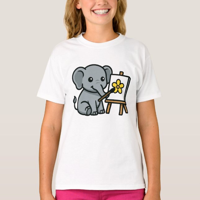 Camiseta elefante y flor (Anverso)