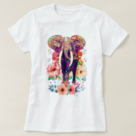 Camiseta elefante y flor