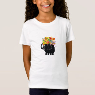 Camiseta Elefante y flores