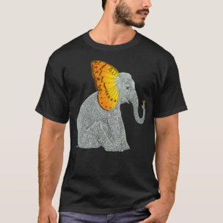 Camiseta Elefante Y Mariposa