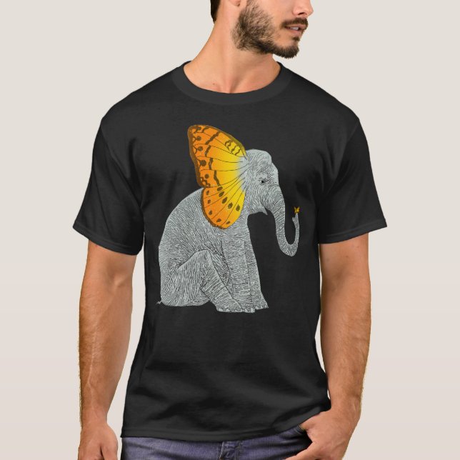 Camiseta Elefante Y Mariposa (Anverso)