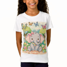 Elefante y Mariposas Lindo Personalizable