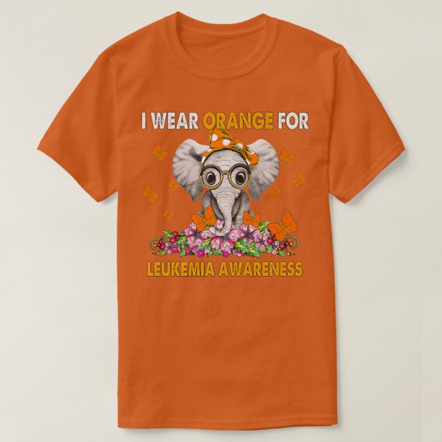Camiseta Elefante: yo uso Naranja para la prevención de la  (Diseño del anverso)