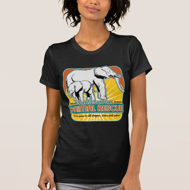 Camiseta Elefantes animales del rescate (Anverso)
