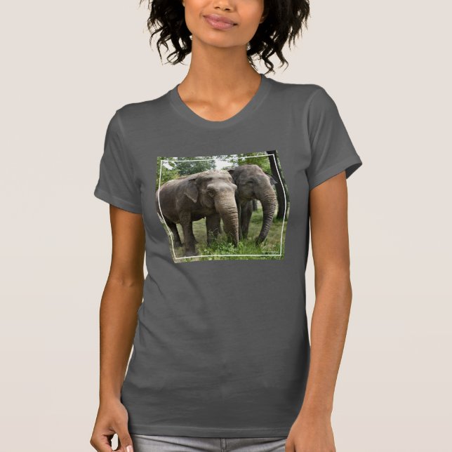 Camiseta Elefantes asiáticos de lado a lado (Anverso)