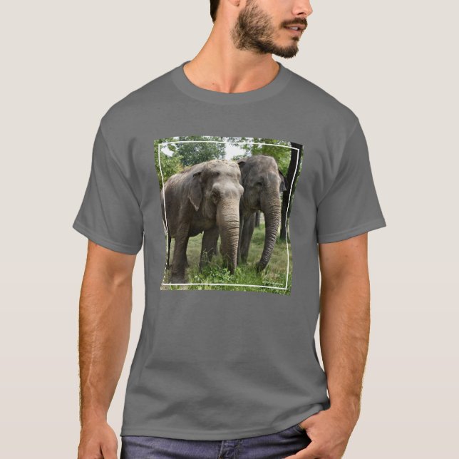 Camiseta Elefantes asiáticos de lado a lado (Anverso)