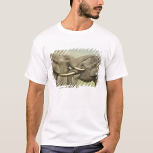 Camiseta Elefantes asiáticos indios jugando a luchar
