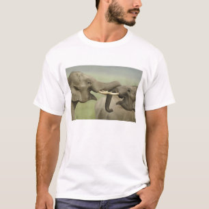 Camiseta Elefantes asiáticos indios jugando a pelear