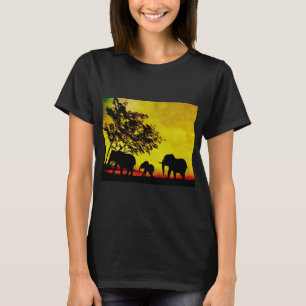 Camiseta Elefantes Atardecer