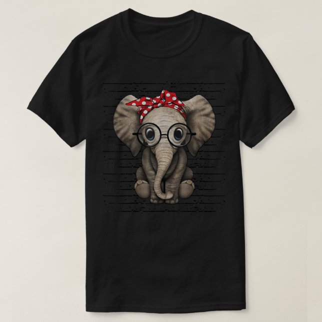 Camiseta Elefantes con cinta de venda y gafas (Diseño del anverso)