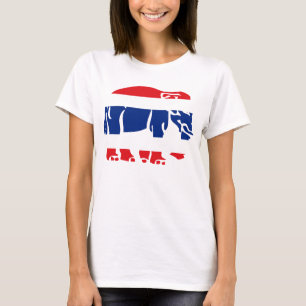 Camiseta Elefantes cruzan la bandera ⚠ el Rótulo tailandés 