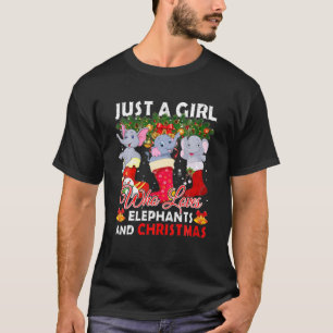 Camiseta Elefantes Cutáneos En Calcetines Para Navidades C
