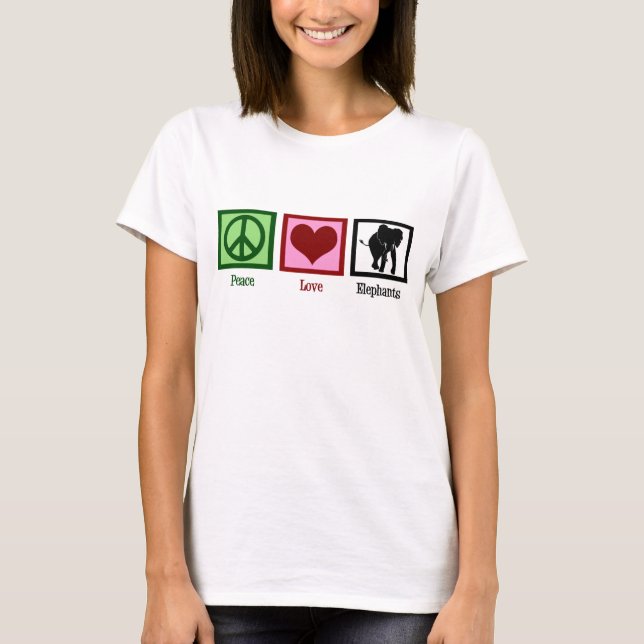 Camiseta Elefantes de amor por la paz (Anverso)
